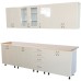 Bucatarie Zebra 260 cm din MDF Vanilie cu blat termoizolant crem